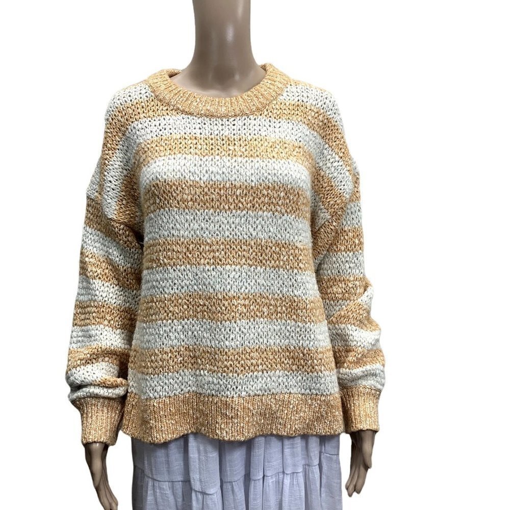 Madewell Slauchy Open Knit Pull Over Grandpa Sweater L